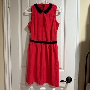 Mango pink dress with black collar